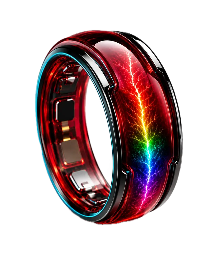 Ringo Band close-up, right angle showing the sensor array inside the band